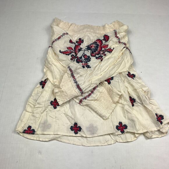 RAGA Off The Shoulder Peasant Top 3/4 Sleeve Embroidered Boho Shirt SMALL NEW - Picture 10 of 11